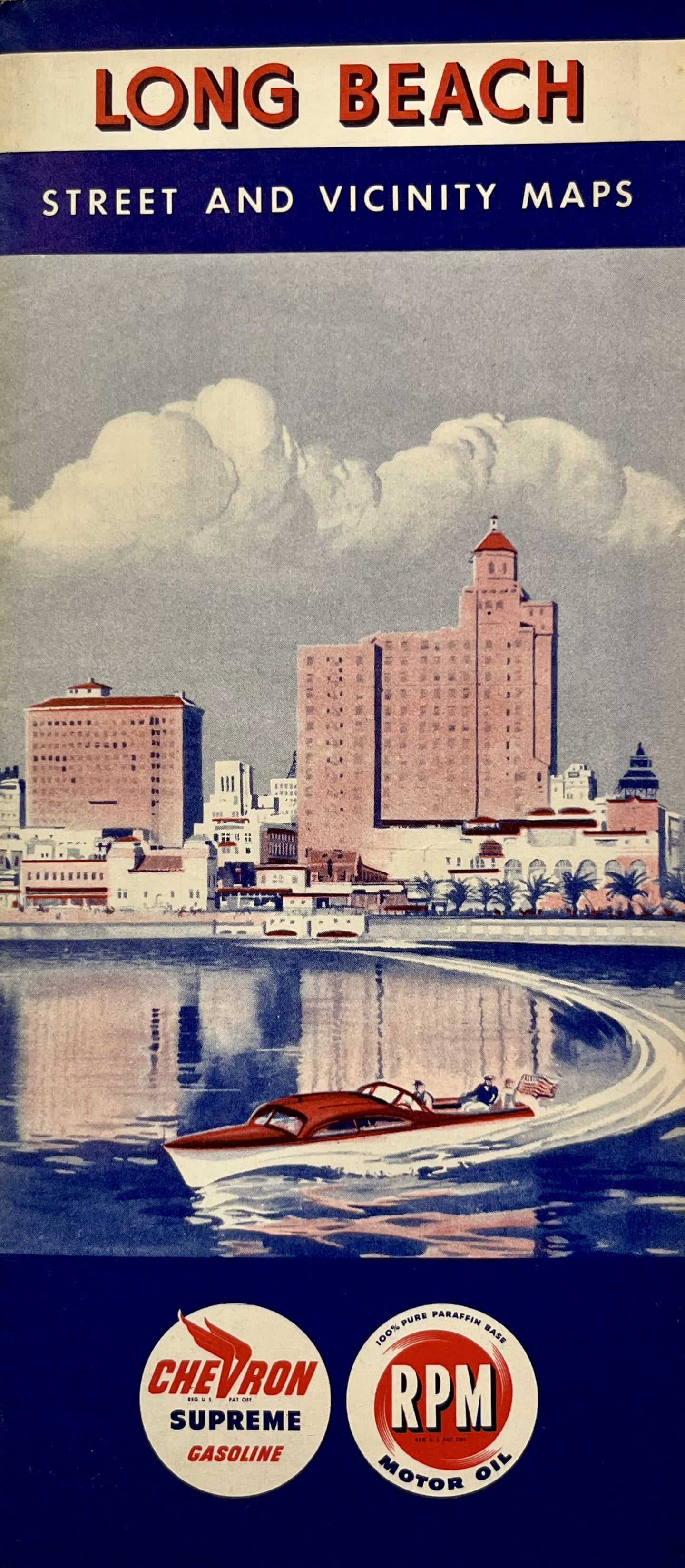 Décoration vintage plan ancien de Long Beach, Los Angeles