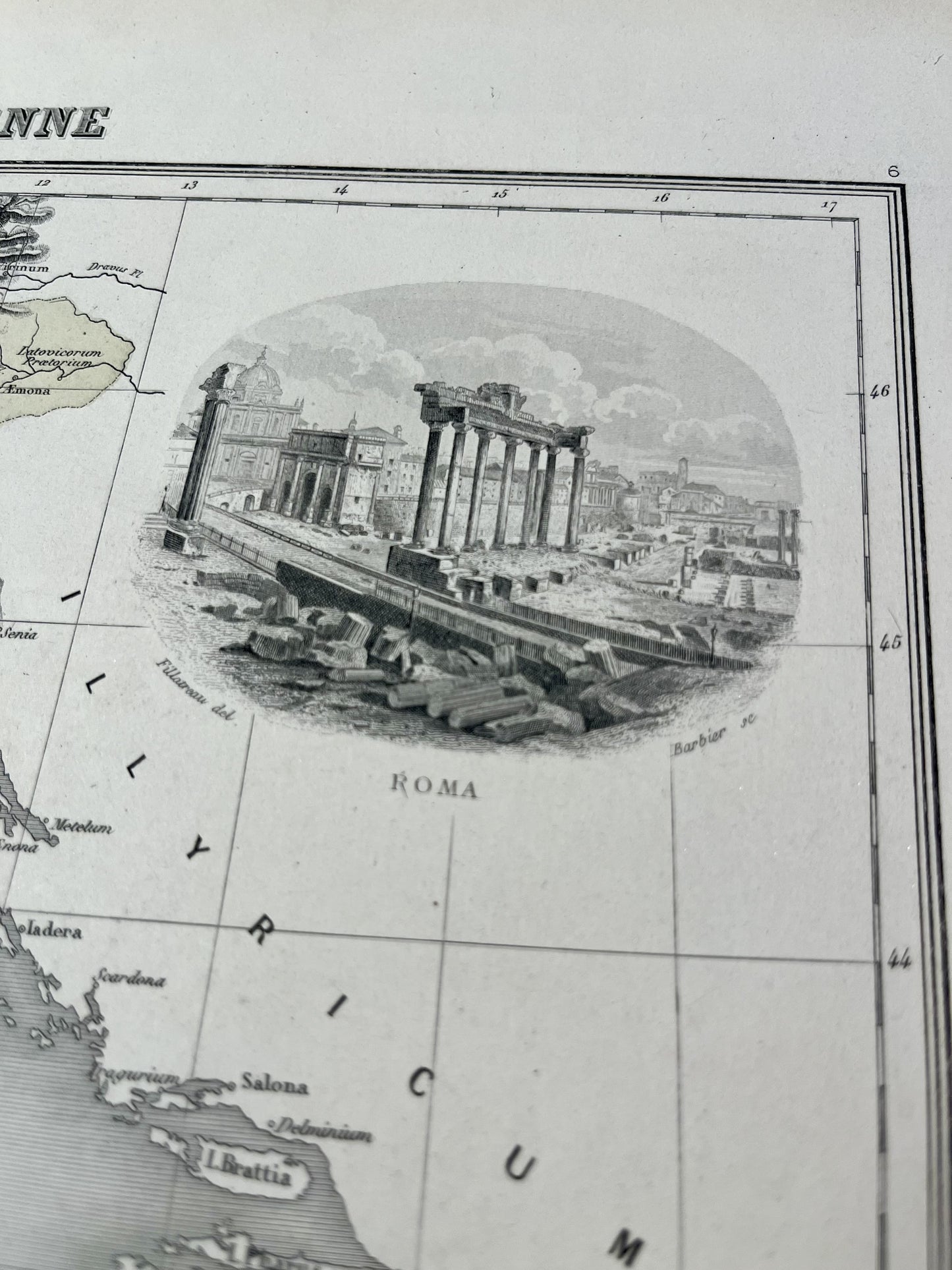 Decoration carte ancienne Italie Rome