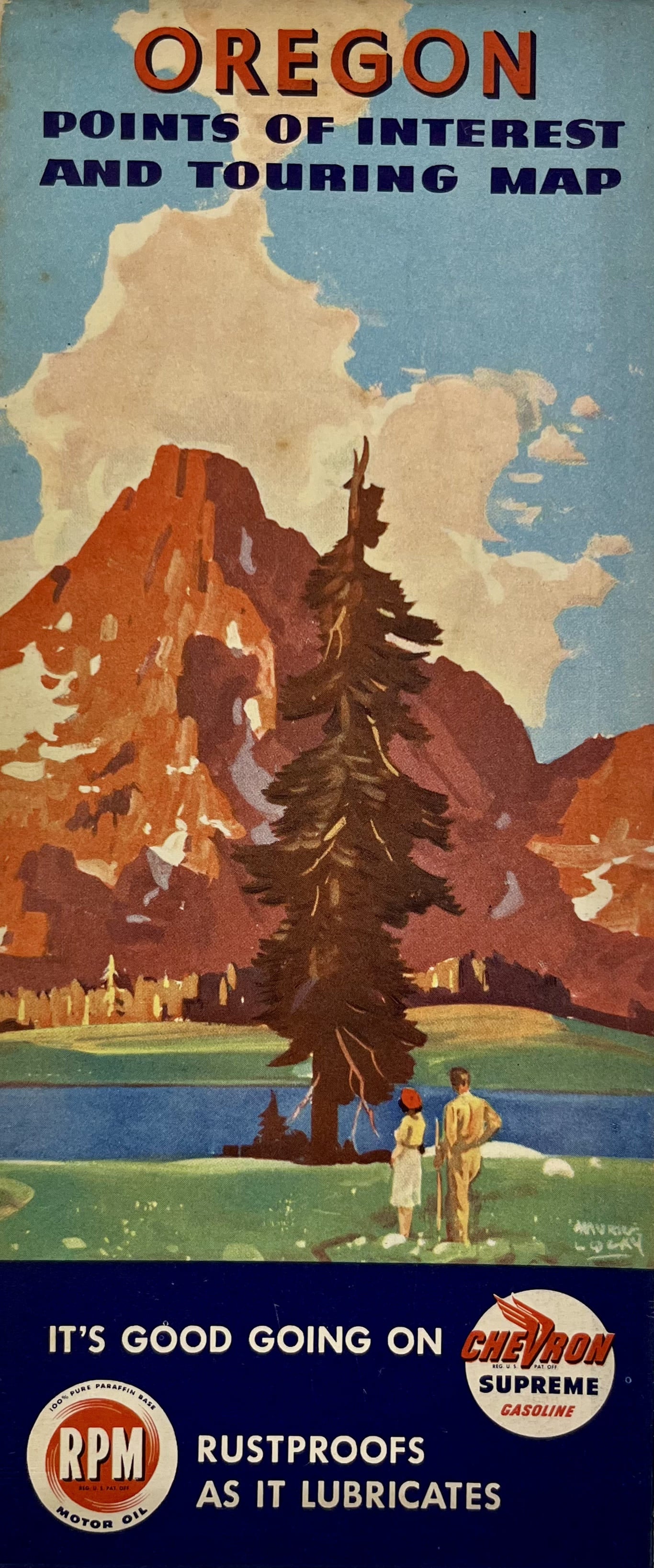 Decoration carte vintage Oregon USA