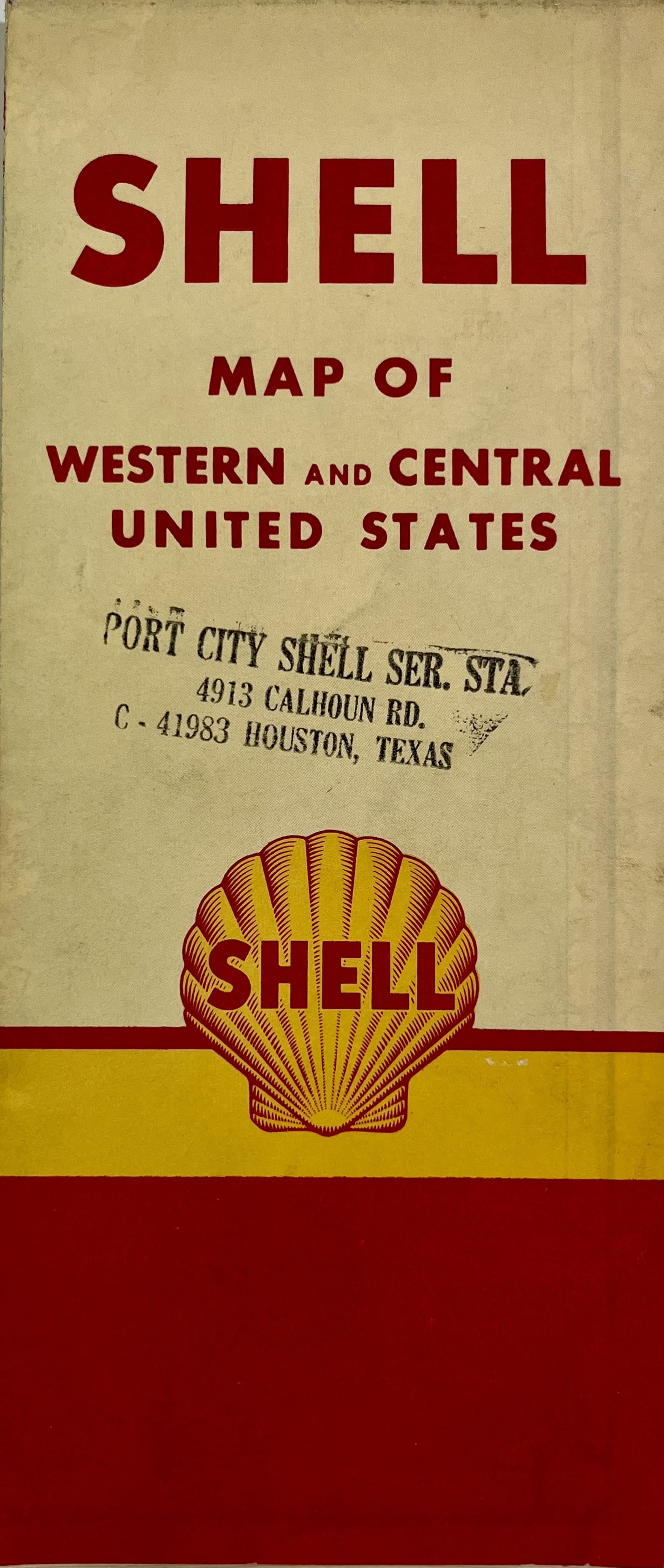 Decoration vintage carte Shell Etats-Unis Ouest
