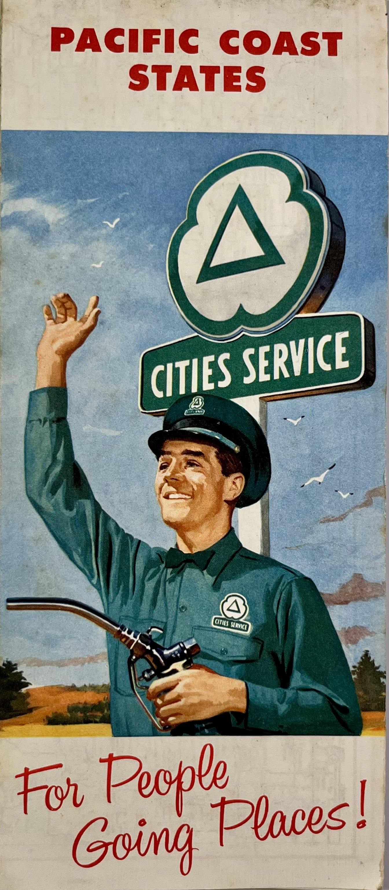 Decoration vintage carte cote Pacifique USA