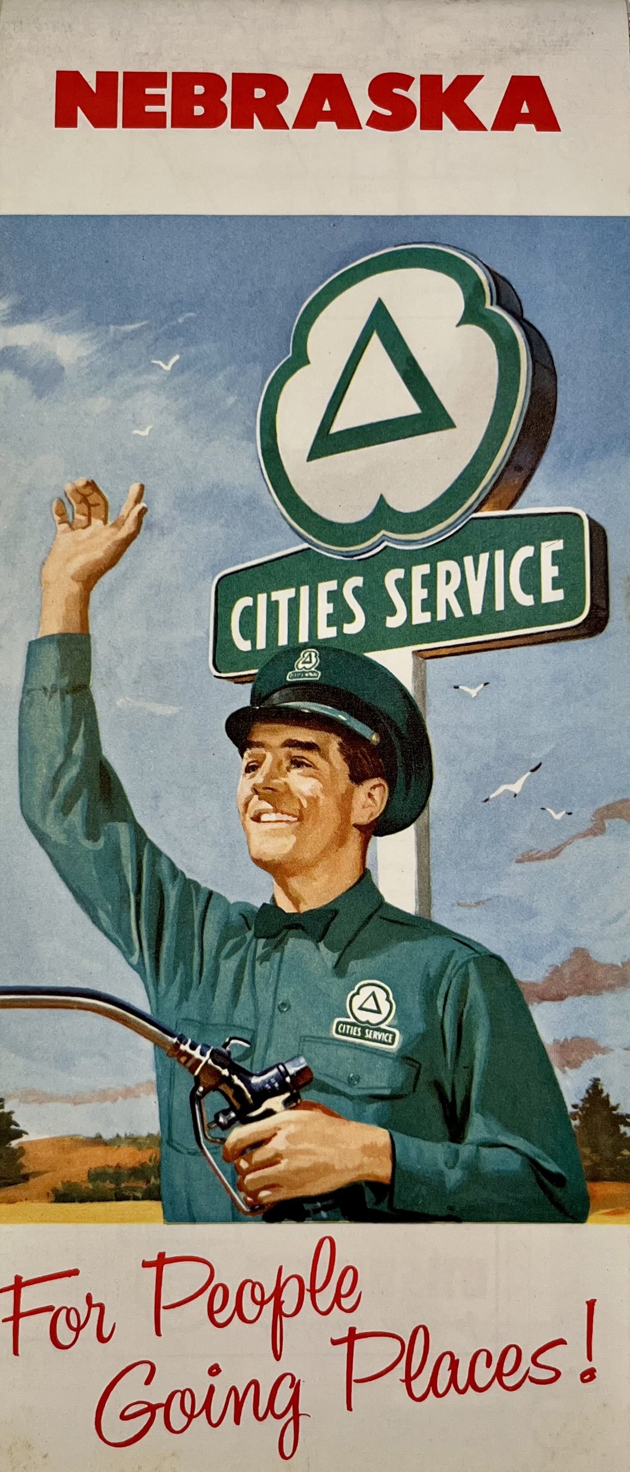 Decoration vintage carte geographique Nebraska USA