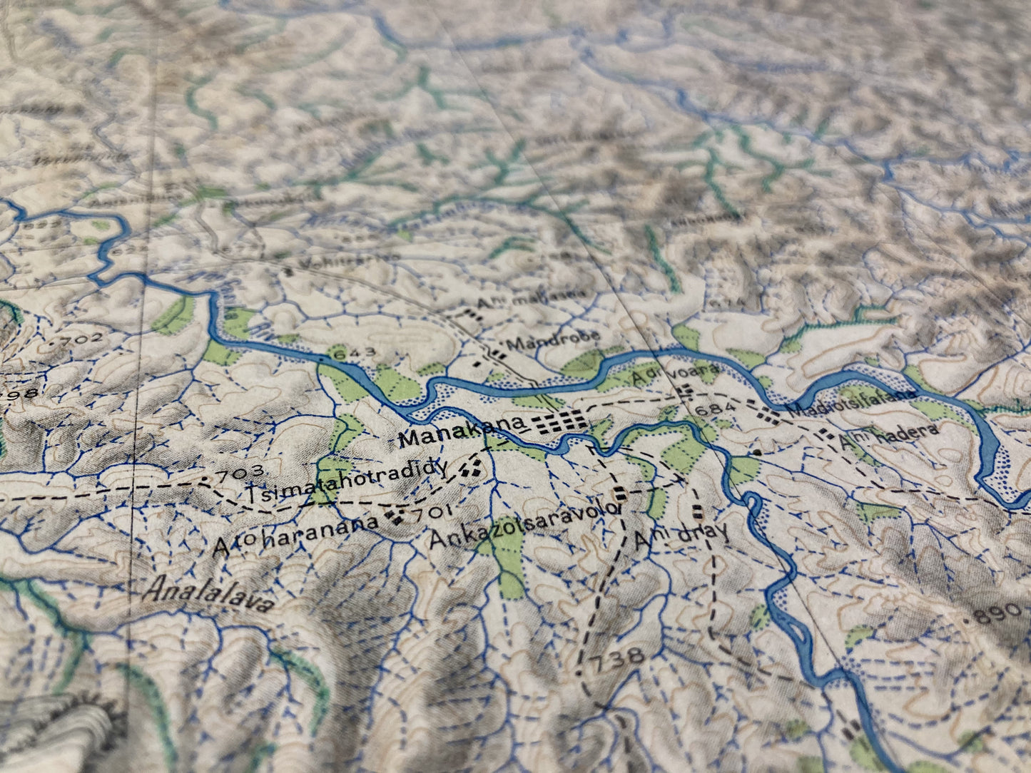 Détail de la carte ancienne de Madagascar, région de Manakana