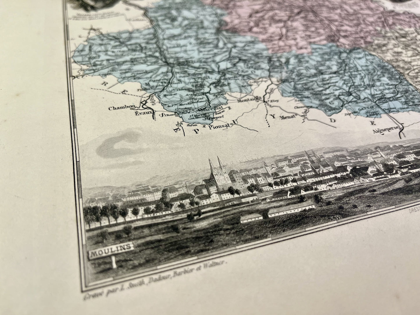 Carte de l'Allier avec villes et villages