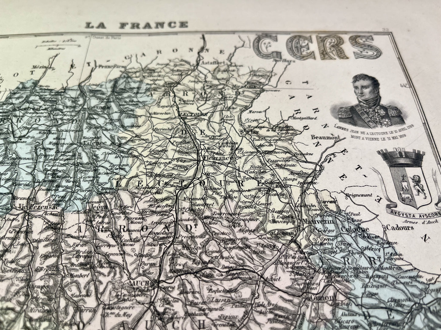 Carte du Gers avec villes et villages