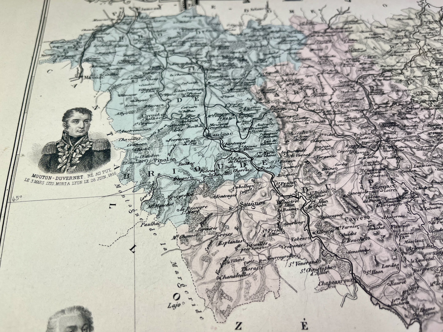 Carte de la Haute-Loire avec villes et villages