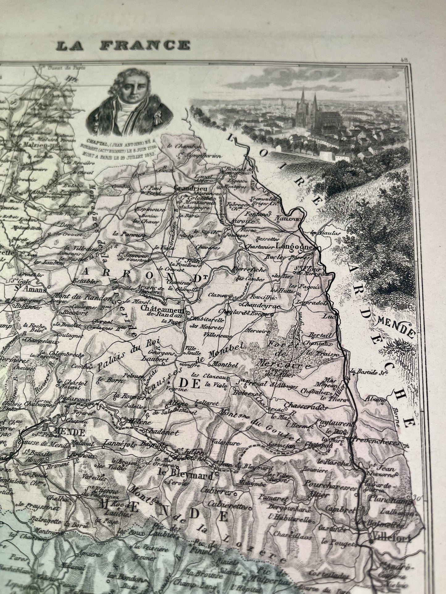 Carte de la Lozère avec villes et villages