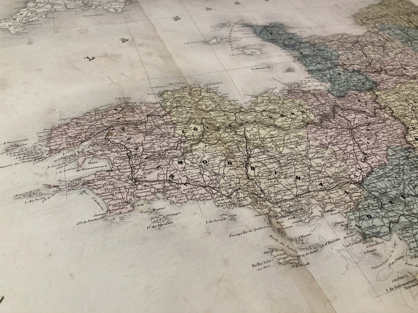 Détail de la Bretagne sur la carte de la France par A.H. Dufour