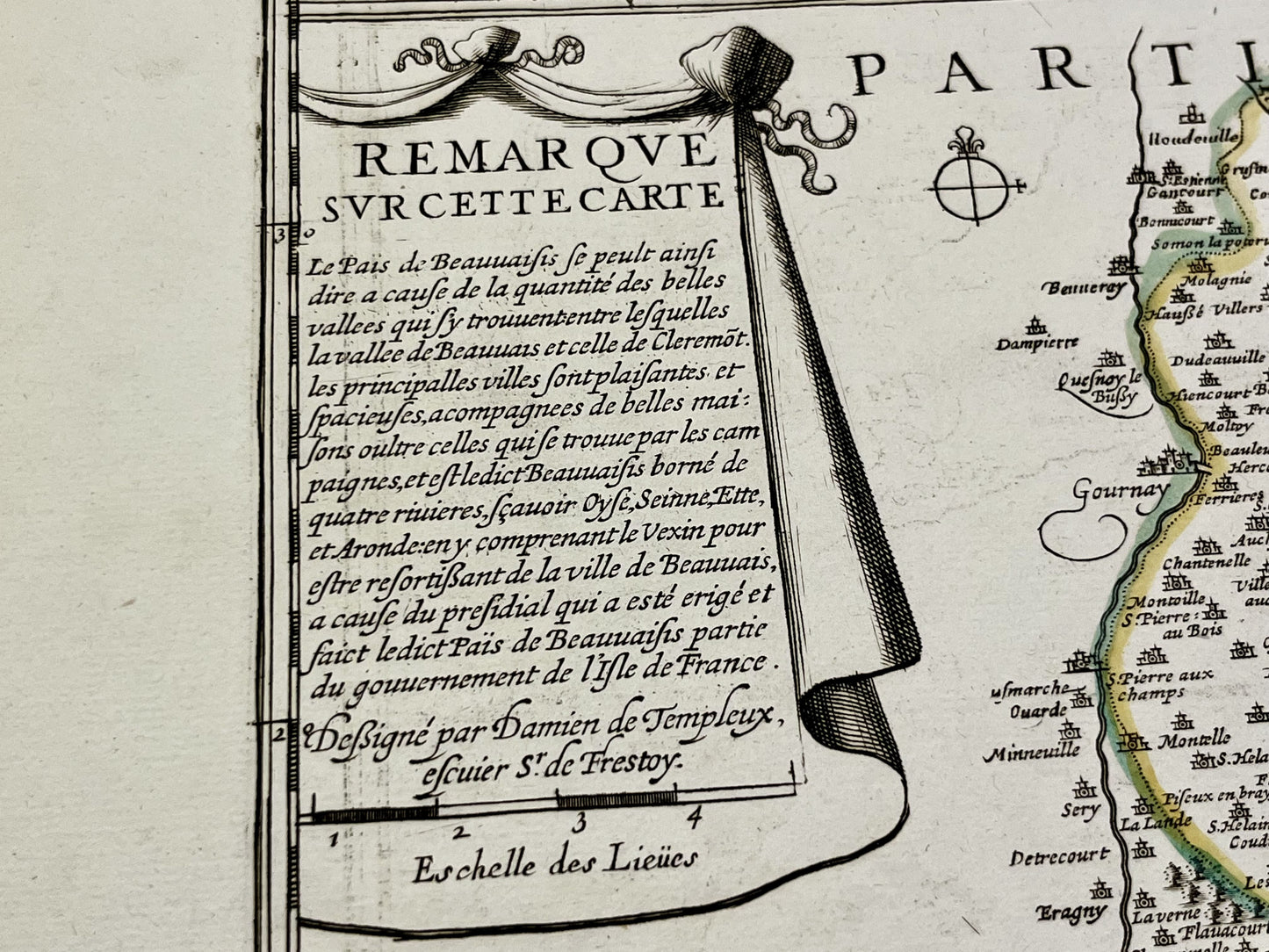 Plan ancien Beauvais et environs Oise