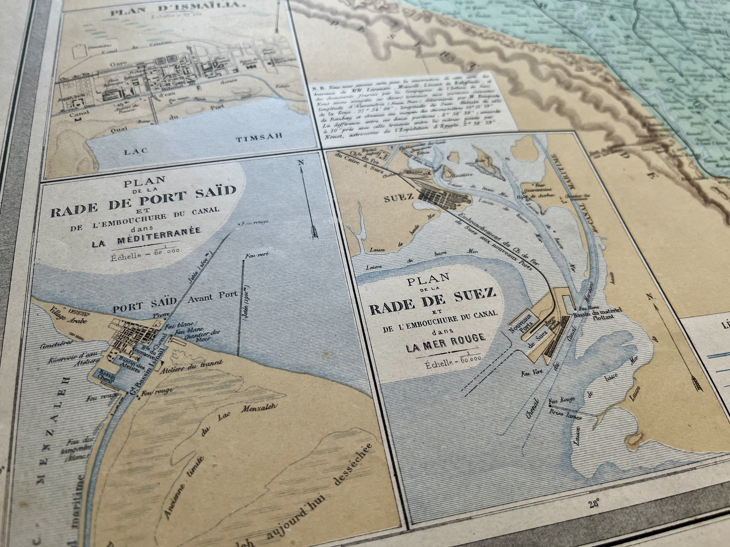 Plan ancien Canal de Suez Port Said
