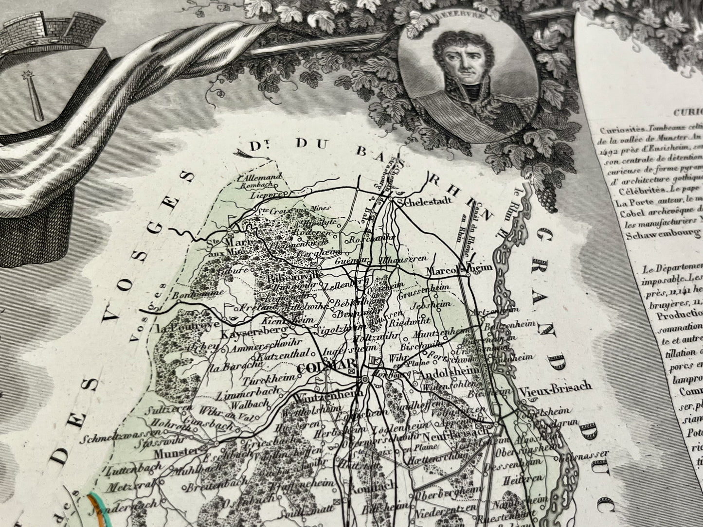Plan ancien authentique Haut-Rhin