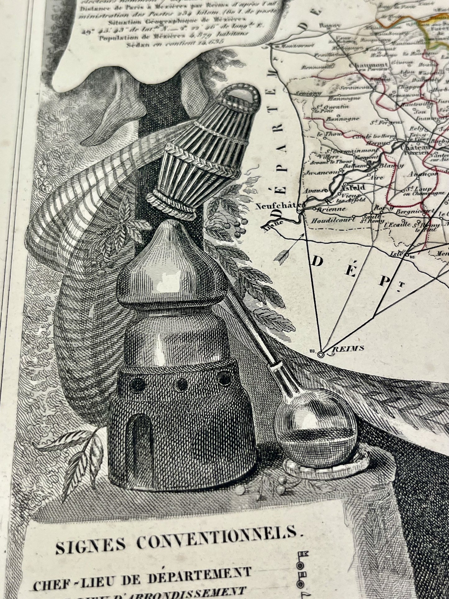 Plan ancien illustre Ardennes