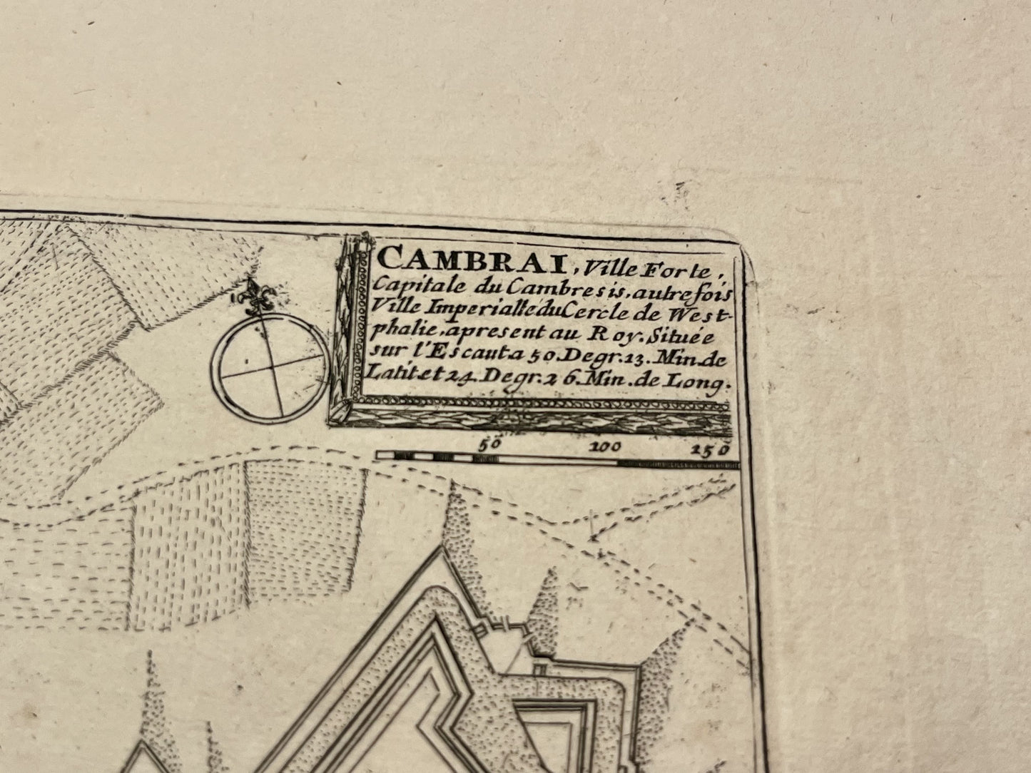 Plan ancien ville forte Cambrai