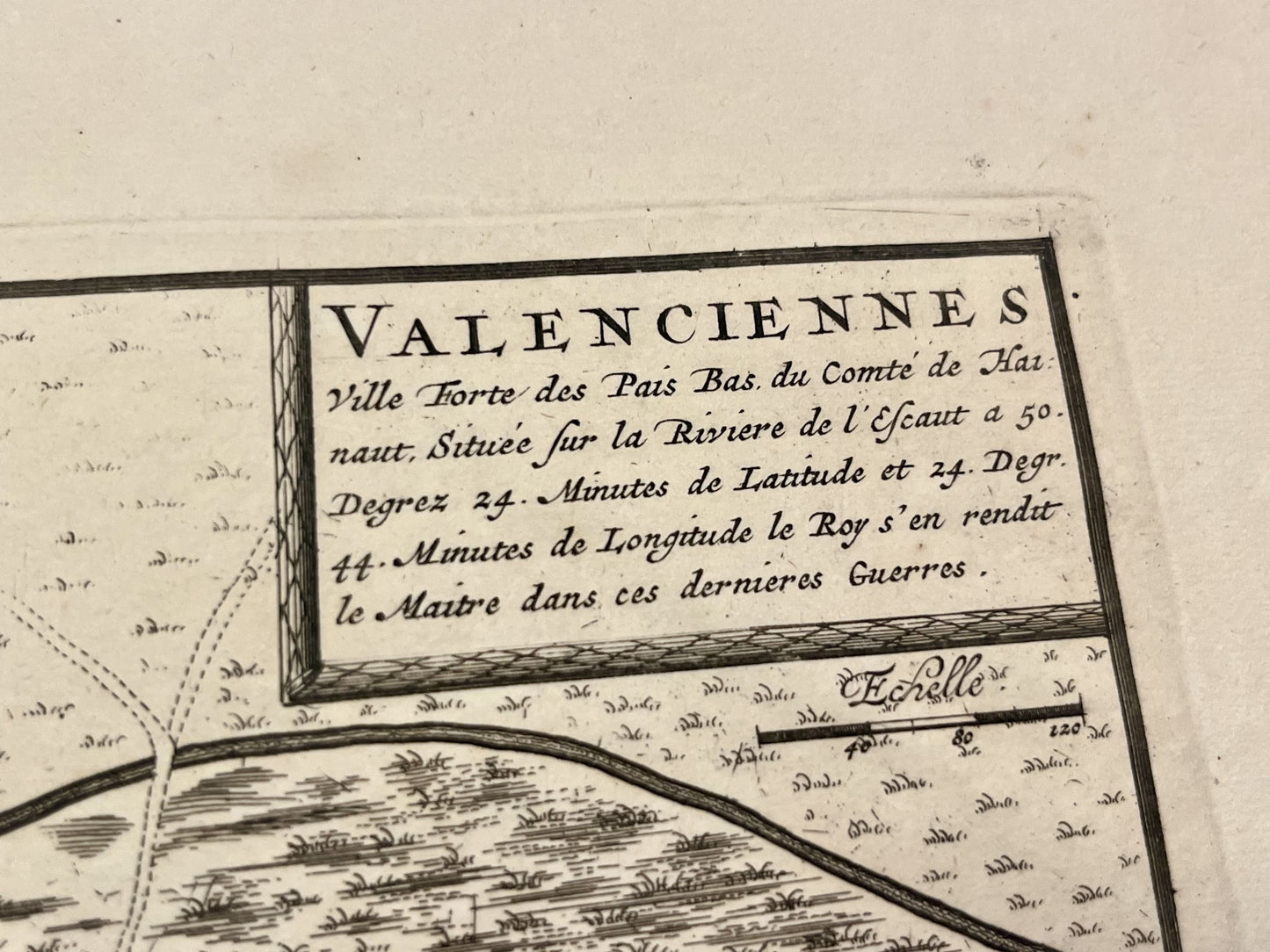 Plan ancien ville forte Valenciennes