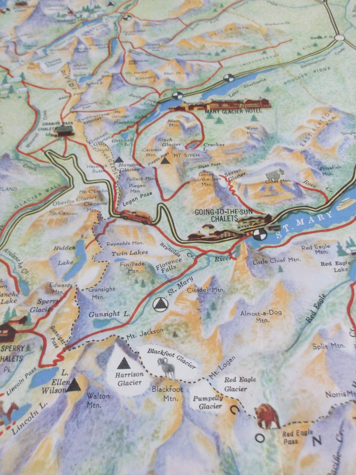 carte ancien vintage Waterton