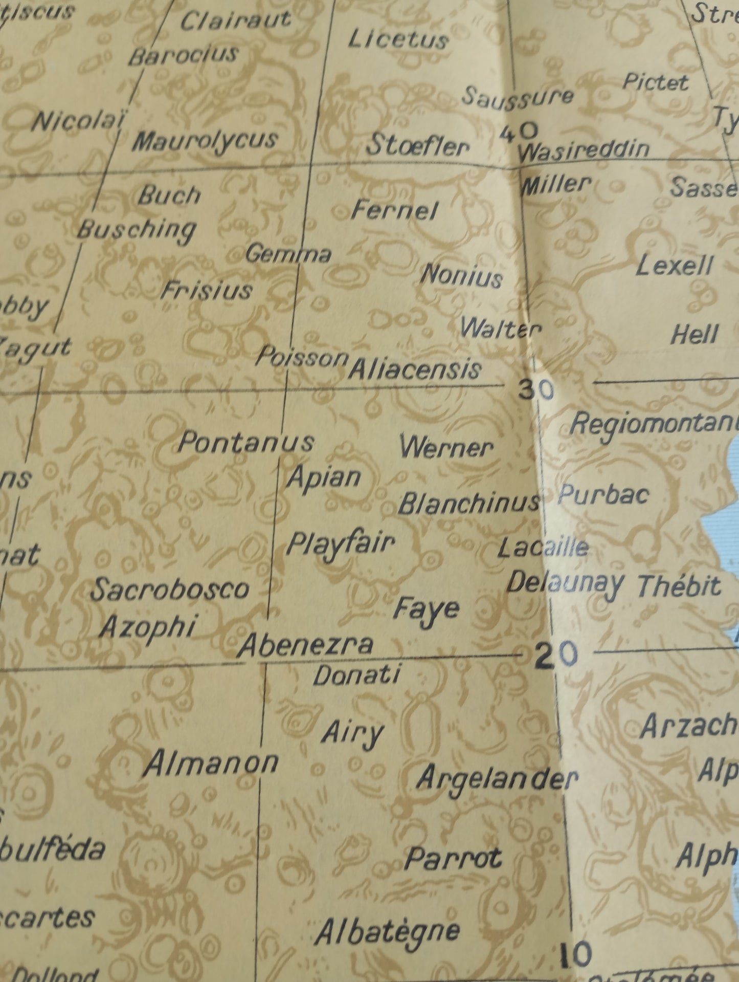 carte lune ancienne vintage