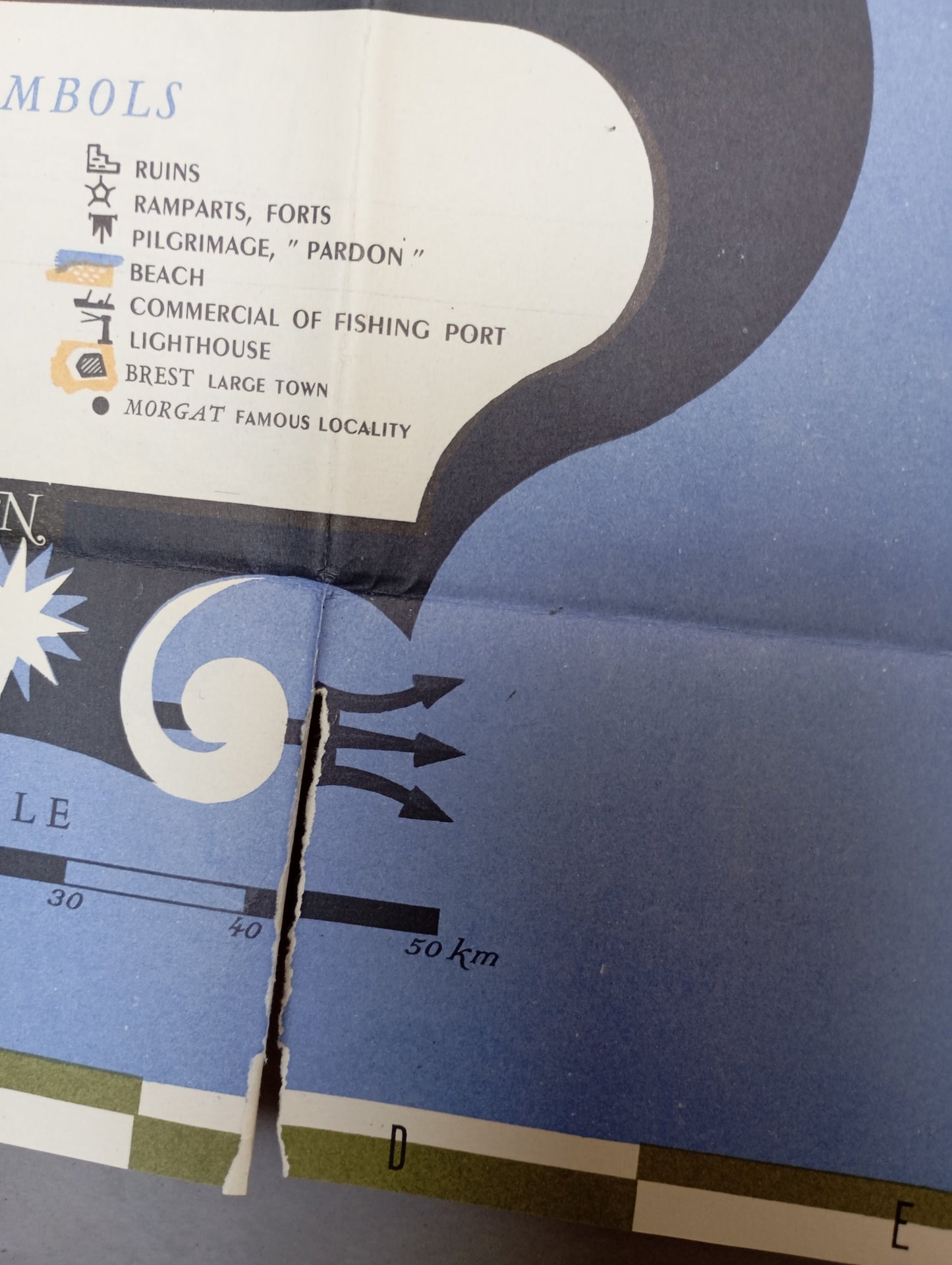 carte vintage ancienne bretagne