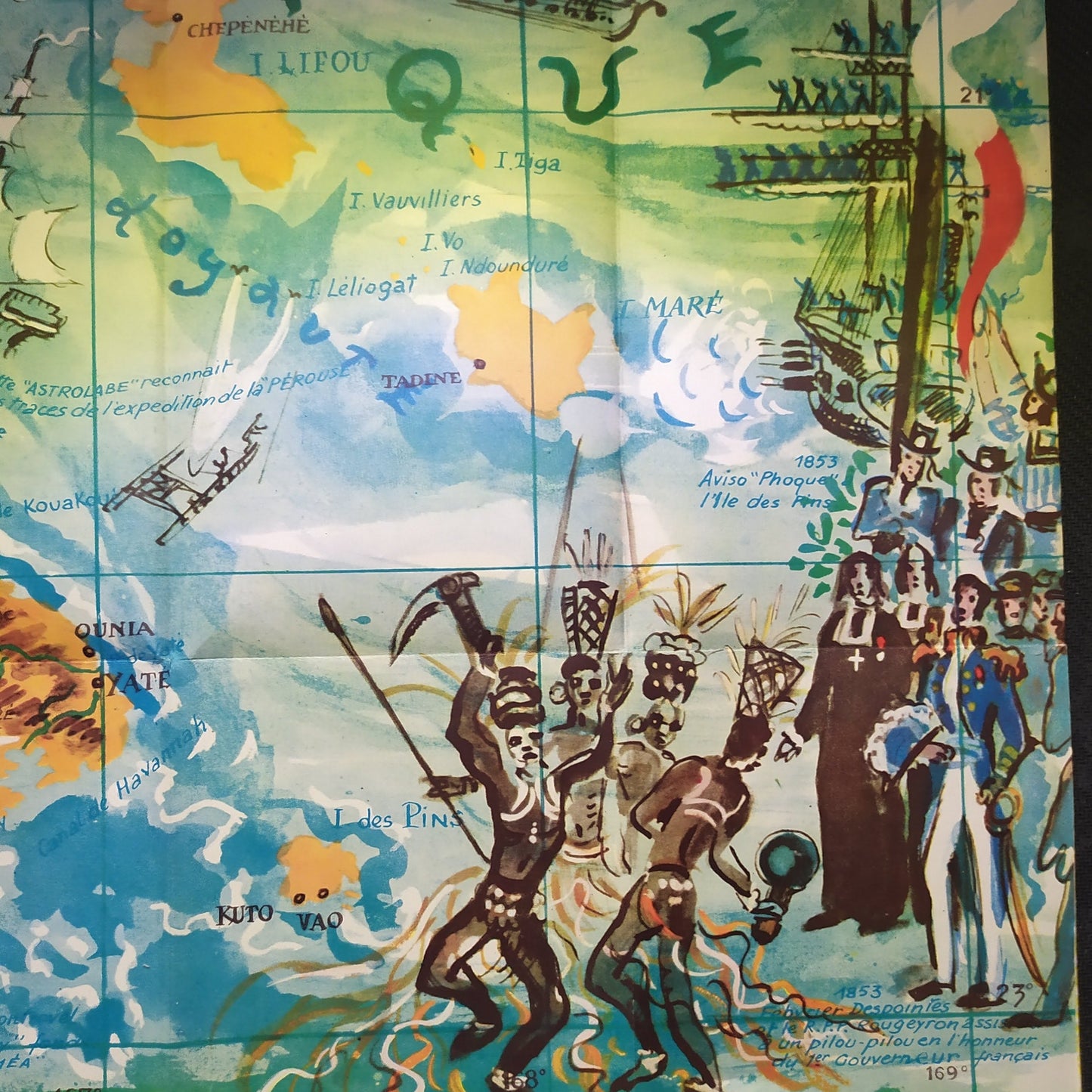 carte vintage ancienne nouvelle caledonie