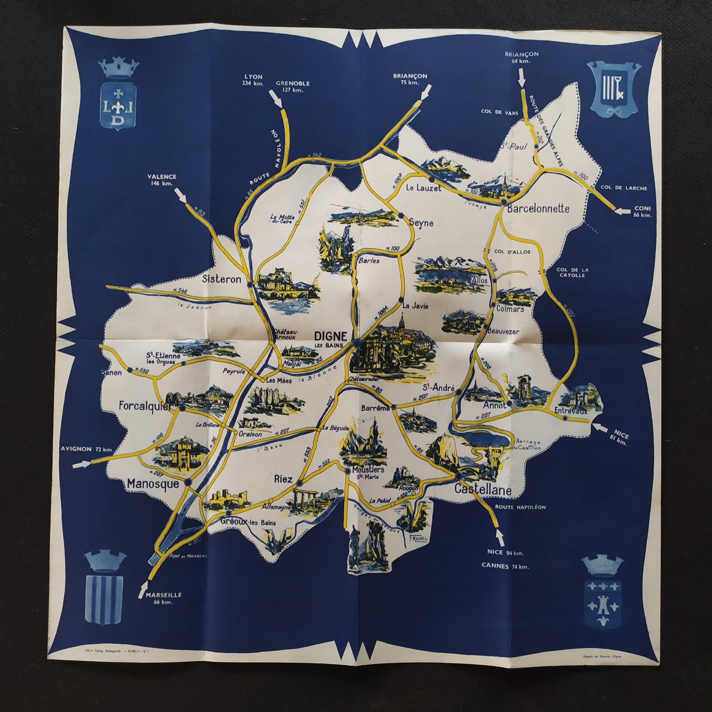 carte vintage basses alpes