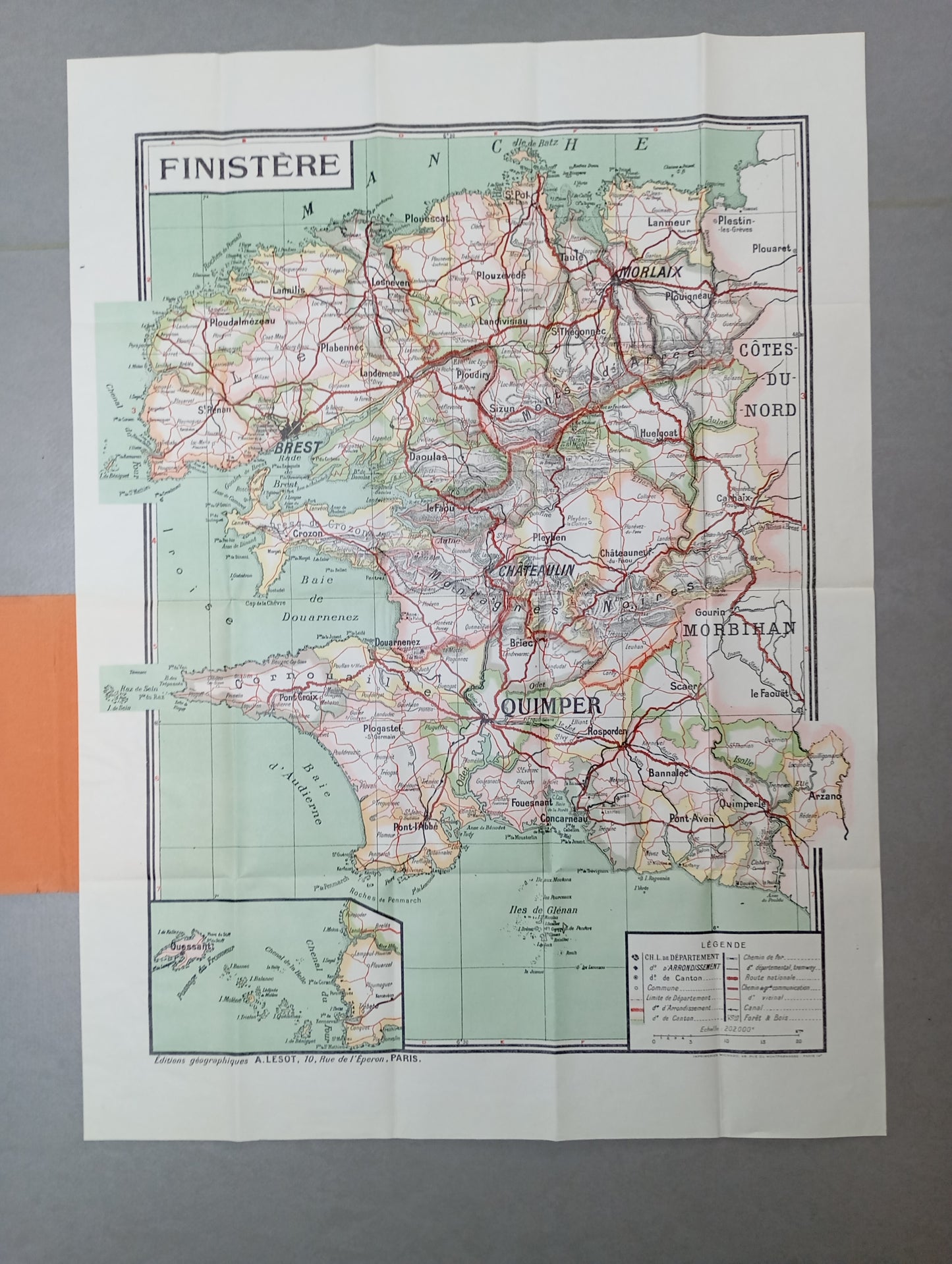 carte vintage finistere