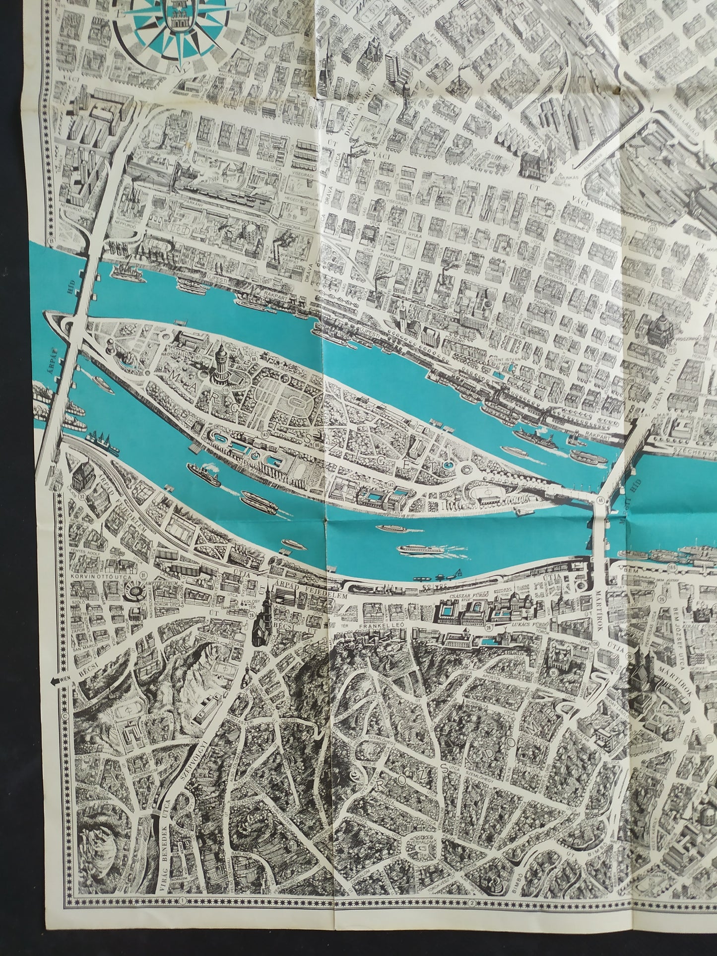 Plan illustré de Budapest – 1960