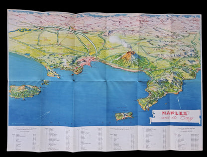Old map of Naples and its gulf by FE Ciavatti - ca. 1950