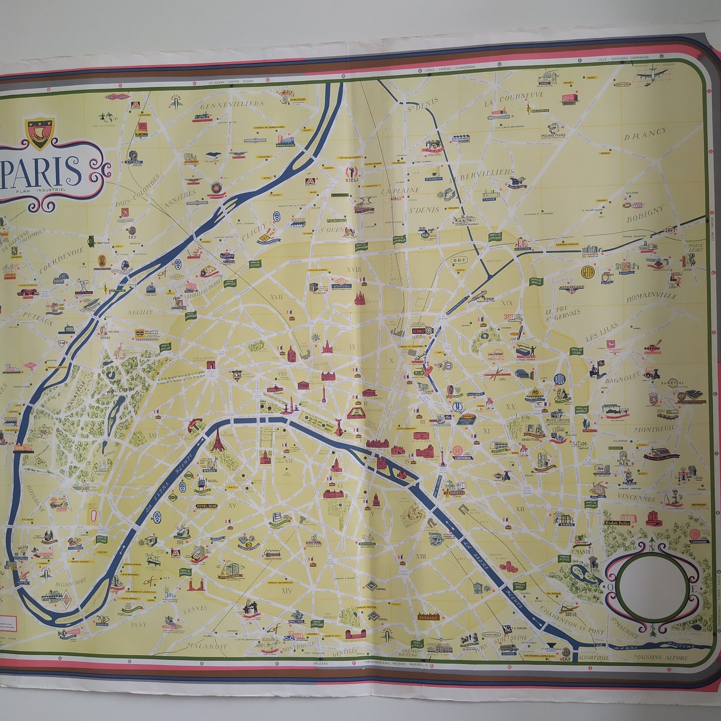 Affiche illustrée et vintage de Paris par Jorj Morin - ca. 1960