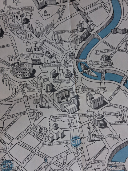 Plan pictural de Rome par A. Marendino - 1950
