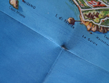 Old map of Naples and its gulf by FE Ciavatti - ca. 1950