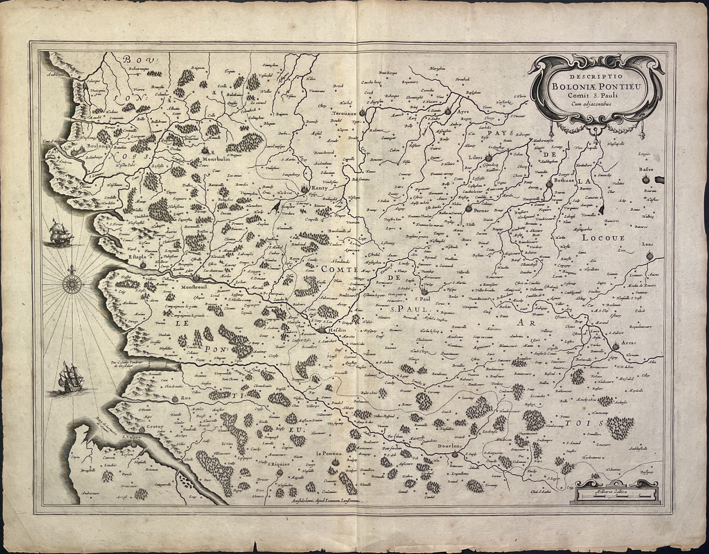 Acahat carte ancienne comte Ponthieu