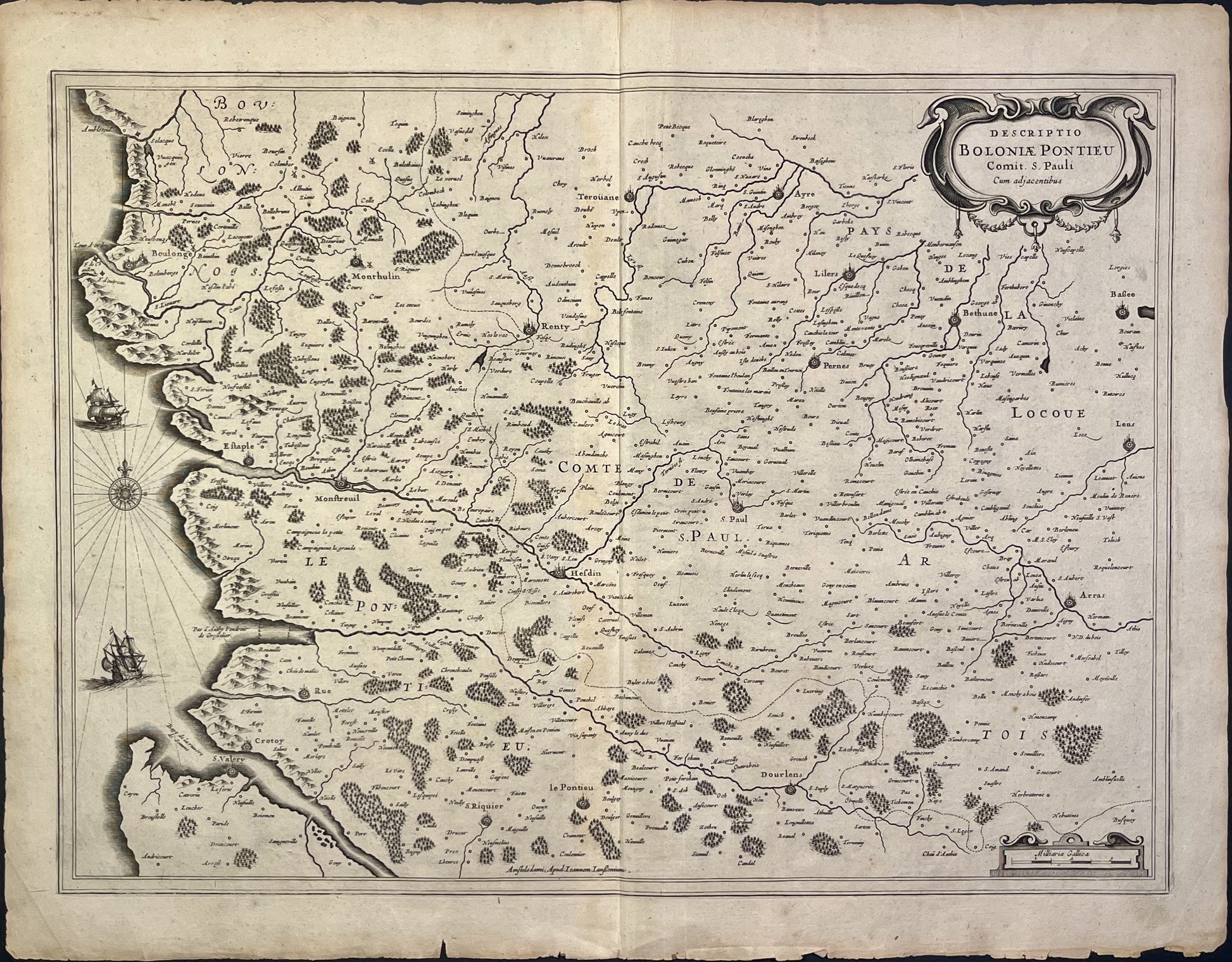 Acahat carte ancienne comte Ponthieu