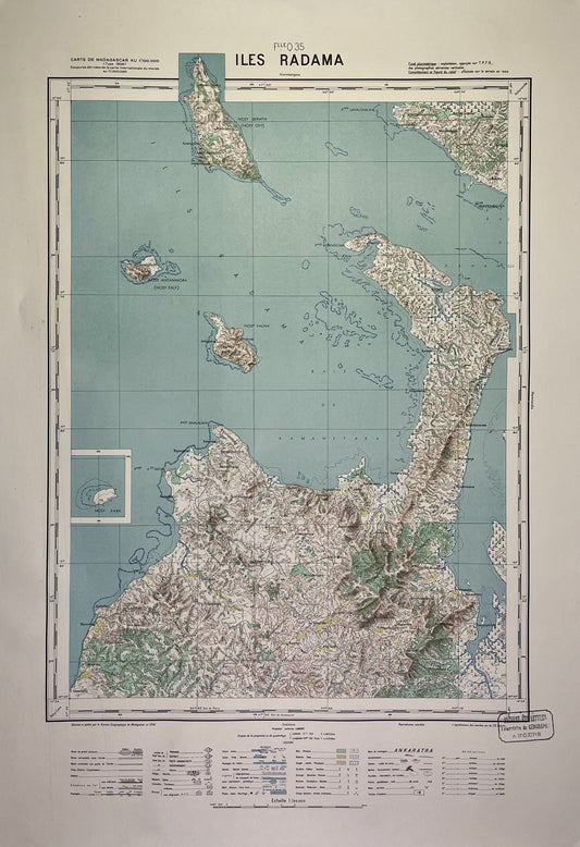 Achat carte ancienne de Madagascar, Îles Radama