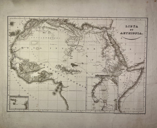 Achat carte ancienne de l'Afrique du Nord Antique