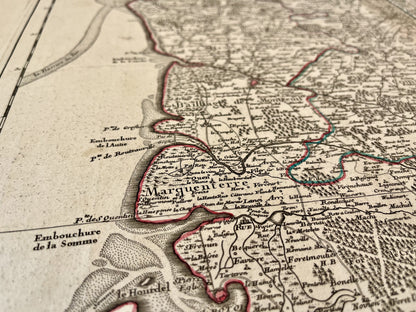 Carte ancienne de l'Artois avec villes et villages