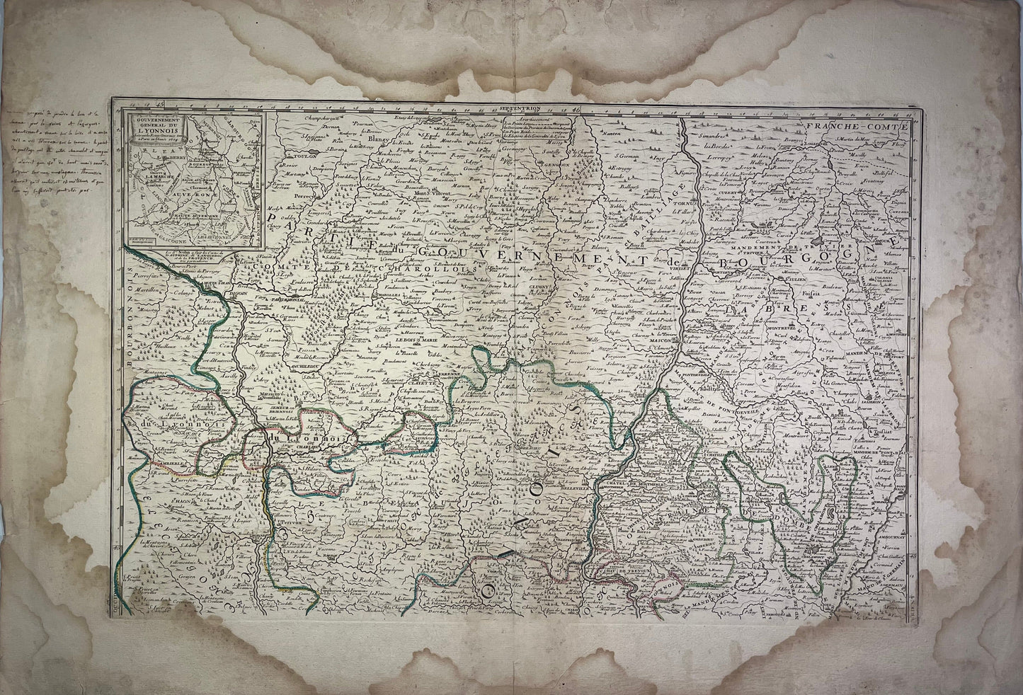 Achat carte ancienne du Beaujolais