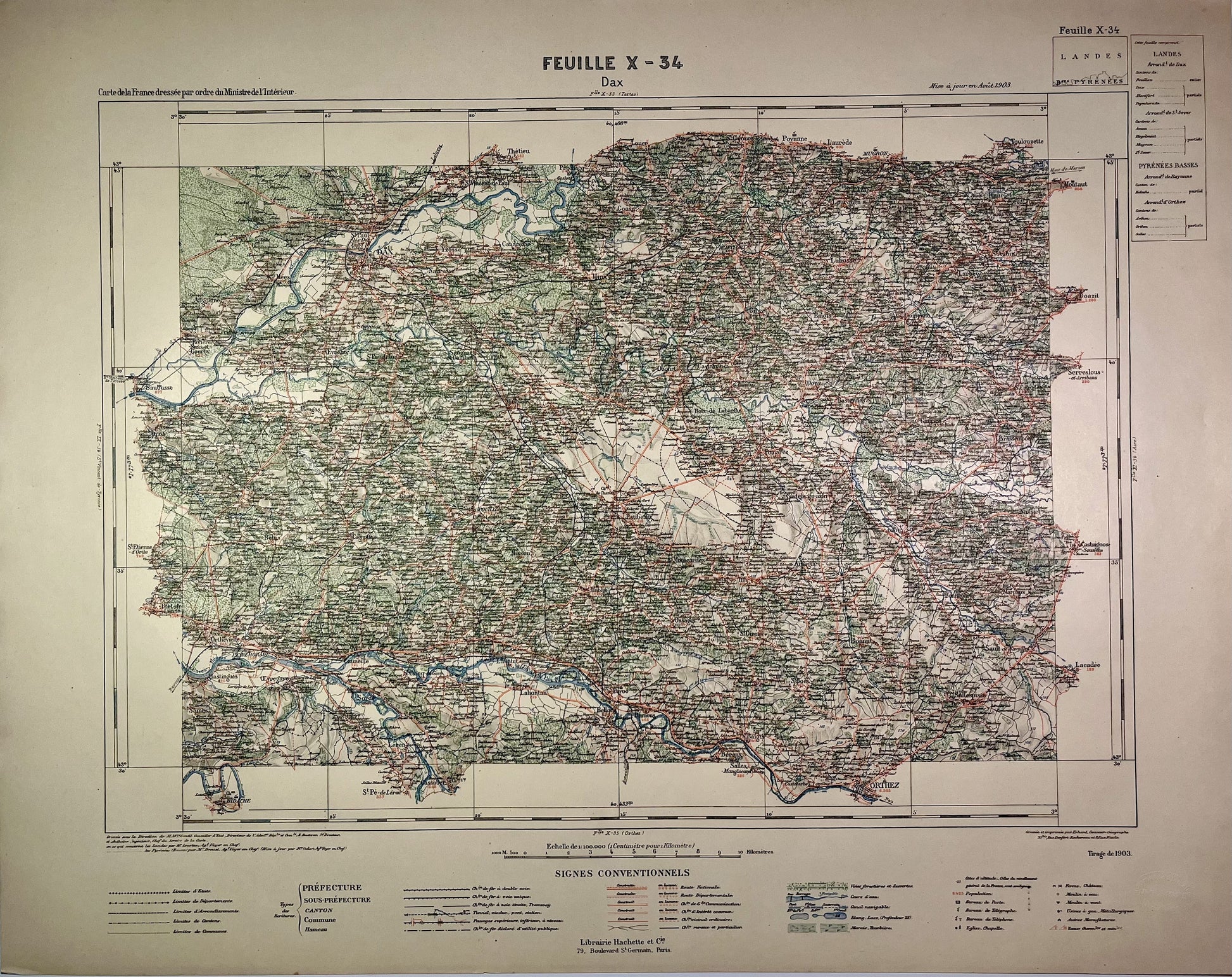 Achat carte ancienne de Dax