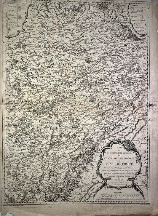 Achat carte ancienne de la Franche-Comté