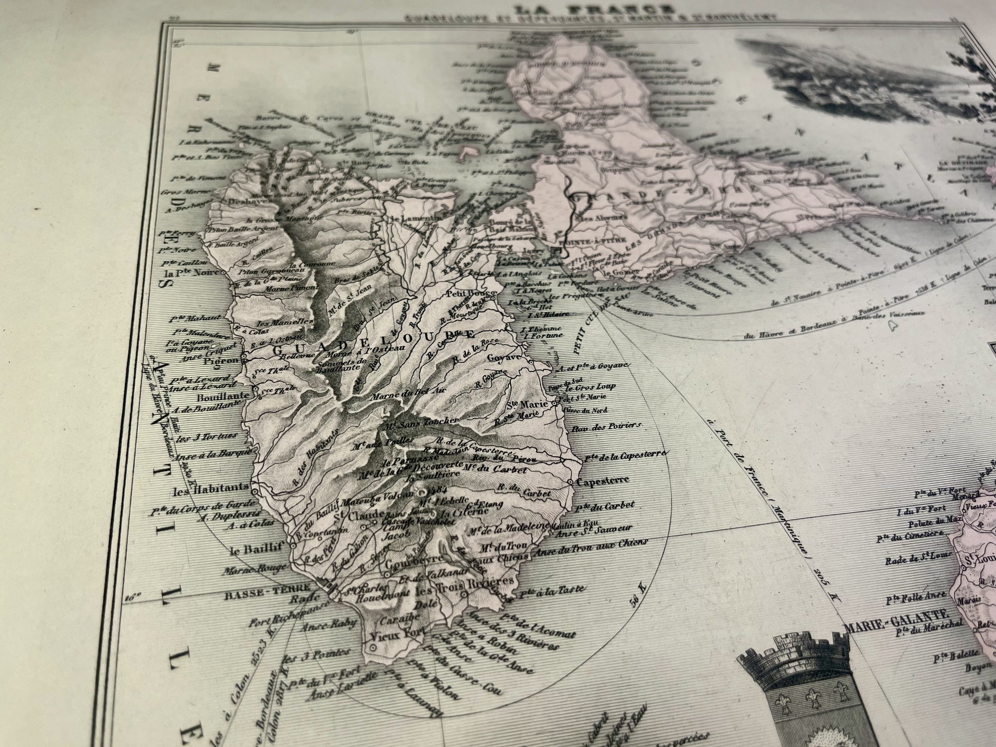 Achat carte du département de la Guadeloupe