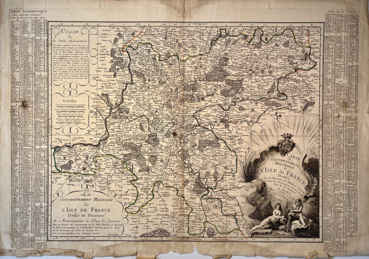 Achat carte ancienne de l'Île-de-France