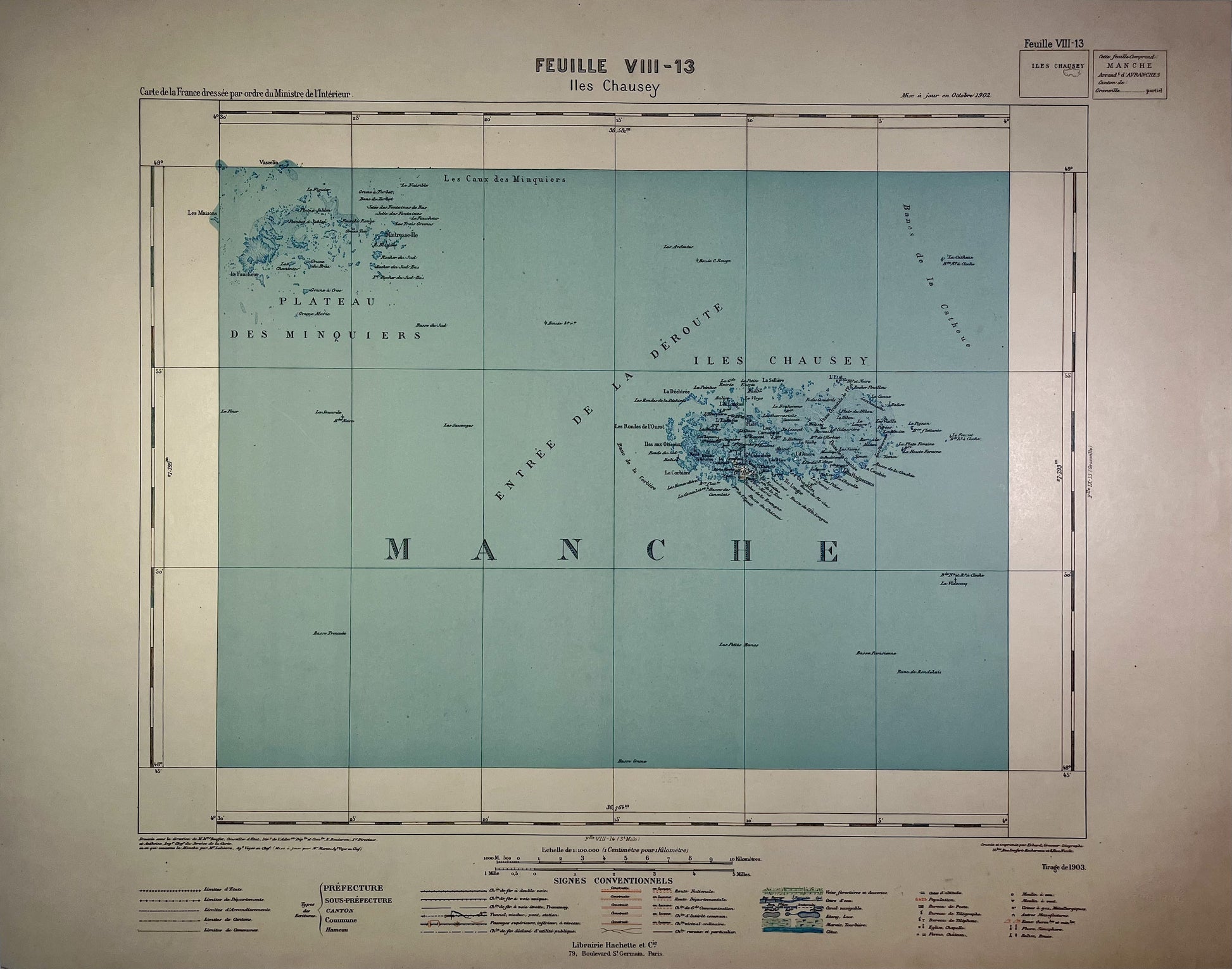 Achat carte ancienne des Îles Chausey