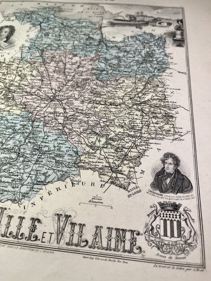 Achat carte du département de l'Ille-et-Vilaine