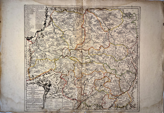 Achat carte ancienne du Limousin et Limoges