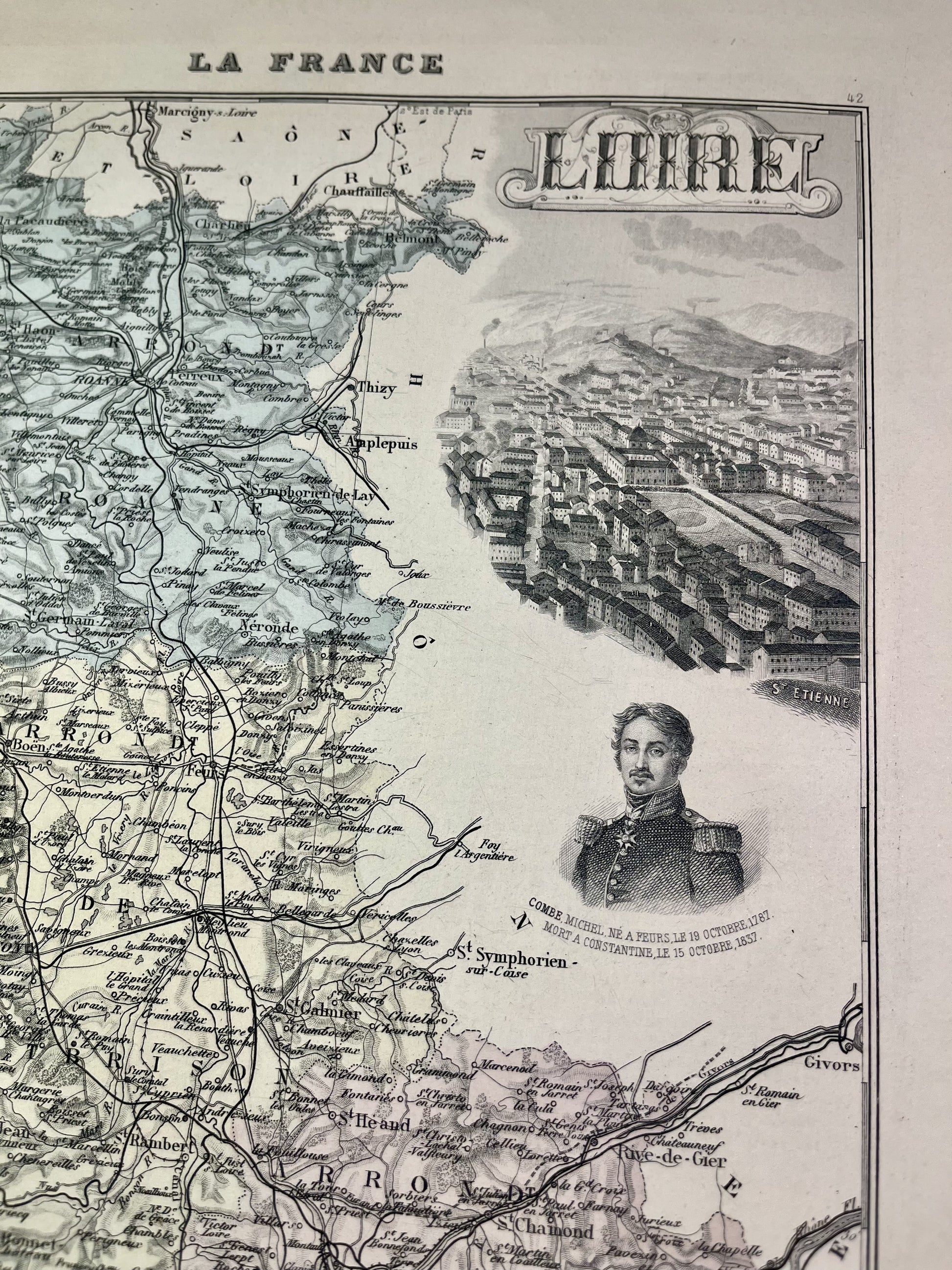 Achat carte du département de la Loire