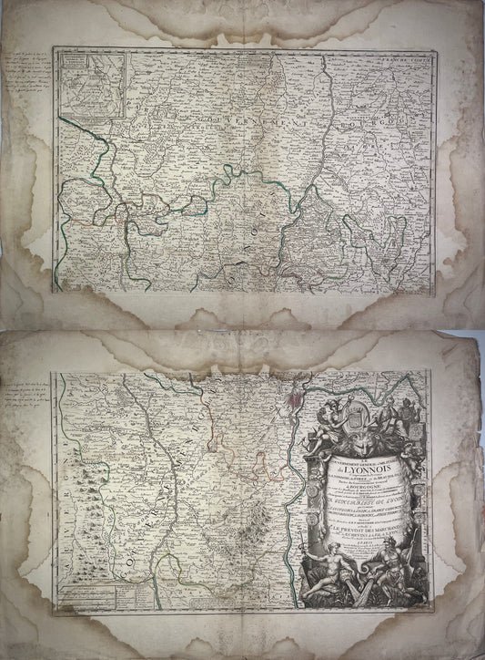 Achat carte ancienne de Lyon, le Forez et le Beaujolais