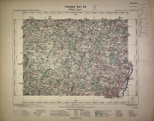 Carte du Service Vicinal de Mâcon (Ouest)