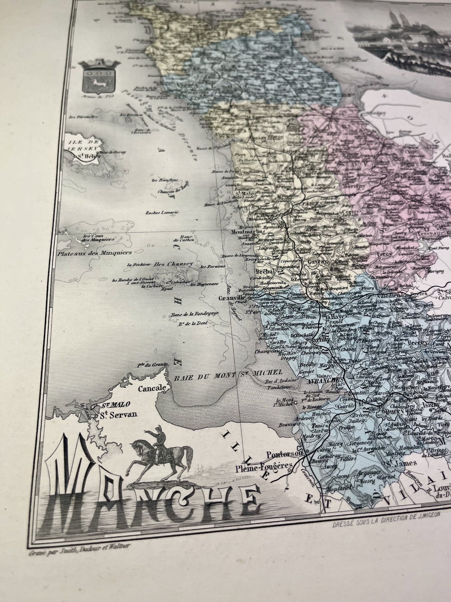 Achat carte du département de la Manche