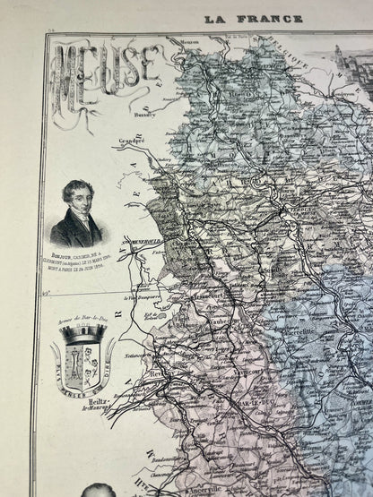Achat carte du département de la Meuse