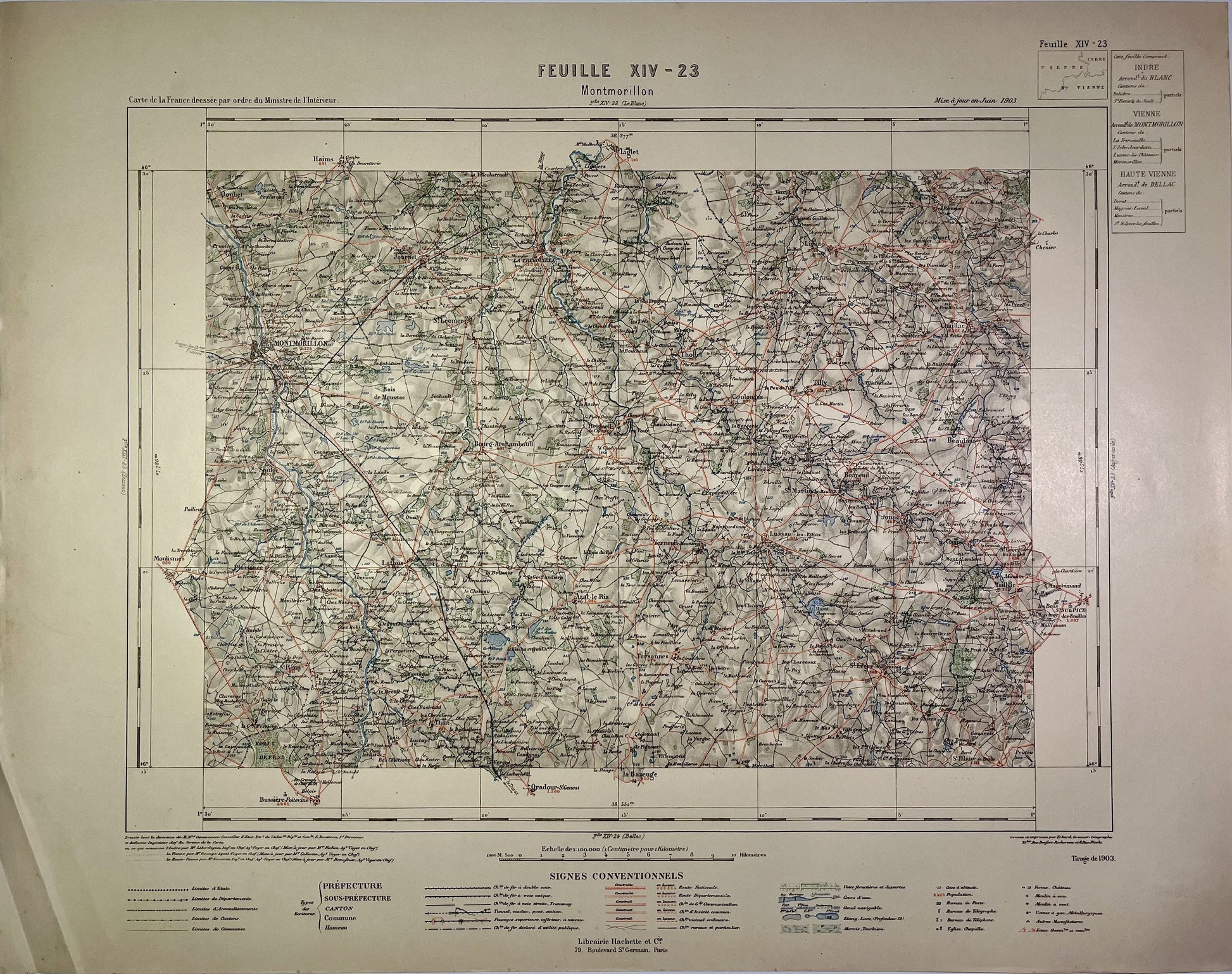 Achat carte ancienne de Montmorillon