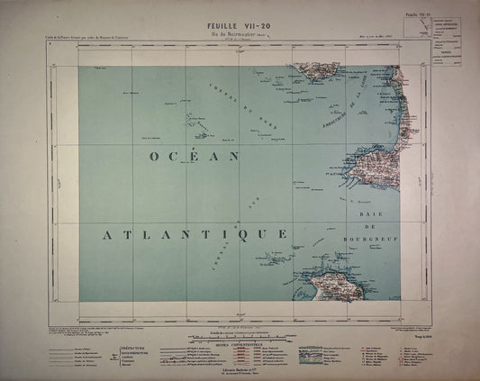 Achat carte ancienne de l'Île de Noirmoutier (Nord)