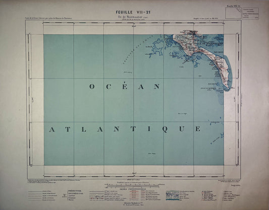 Achat carte ancienne de l'Île de Noirmoutier (Sud)